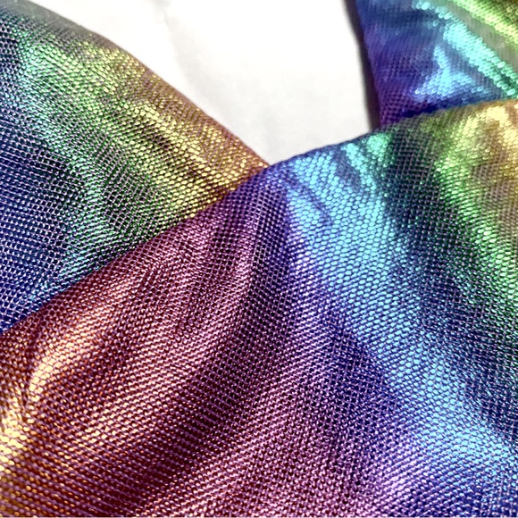 FOREVER 21 Metallic Rainbow Iridescent Crop Top Bralette - Picture 3 of 14